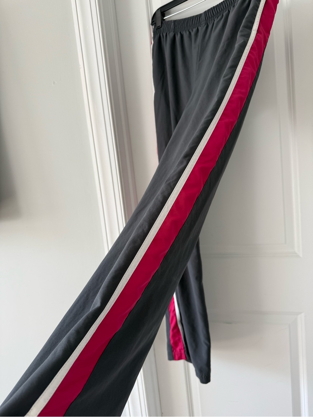 Vintage Y2K Nike Grey Track Pants with Pink & White Side Stripes - Picture 6 of 11